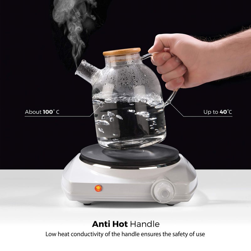 Tealyra - Glass Stove-top Kettle 60-ounce - Teapot - Heat Resistant Borosilicate - Pitcher - Carafe - No-Dripping - For Tea Juice Water - Hot or Iced - 1800ml - Image 3